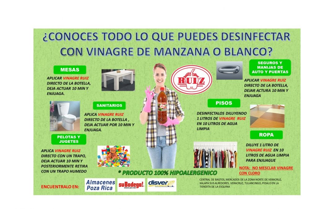 ¿CONOCES TODOS LOS BENEFICIOS DEL VINAGRE COMO PRODUCTO DE LIMPIEZA ?